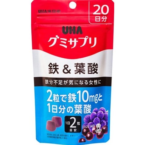 UHA味覚糖 グミサプリ 鉄&葉酸 SP 40粒