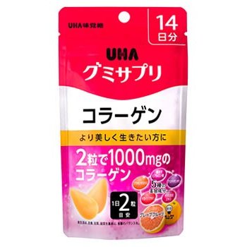 UHA味覚糖 グミサプリ コラーゲン グレープフルーツ味 14日 28粒